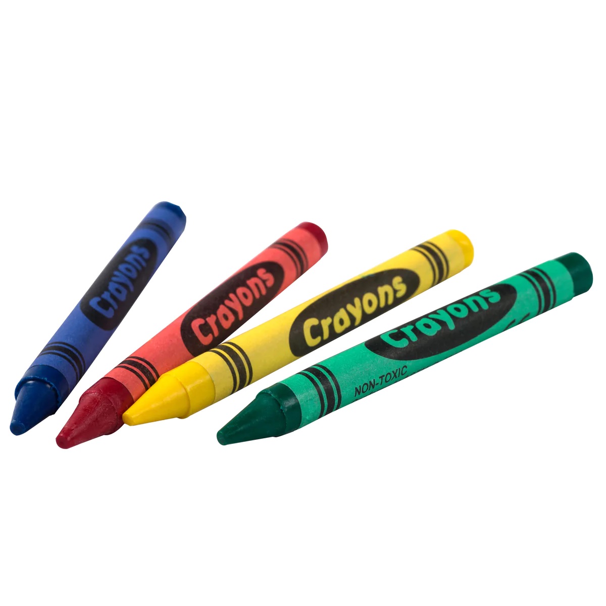 CRAYONS CELLO WRAPPED (4/PK) 500/CS RED, BLUE, GREEN YELLOW