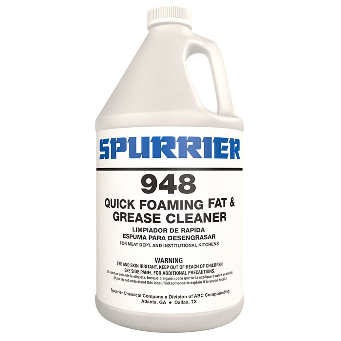 QUICK FOAMING FAT &amp; GREASE
FLR CLEANER 2/1GAL (SPURRIER
#948DP)