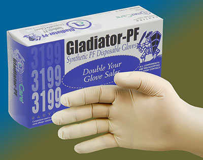 &quot;GLADIATOR&quot; STRETCH SYNTHETIC POWDER FREE GLOVE-LARGE 100