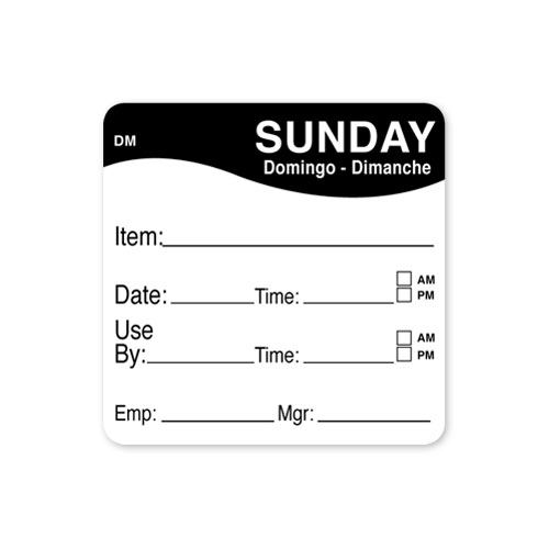 2&quot; DISSOLVING LABEL SUNDAY 250/RL