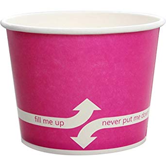 12 OZ DOUBLE POLY PAPER FOOD CONTAINER - PINK (1,000/CASE)