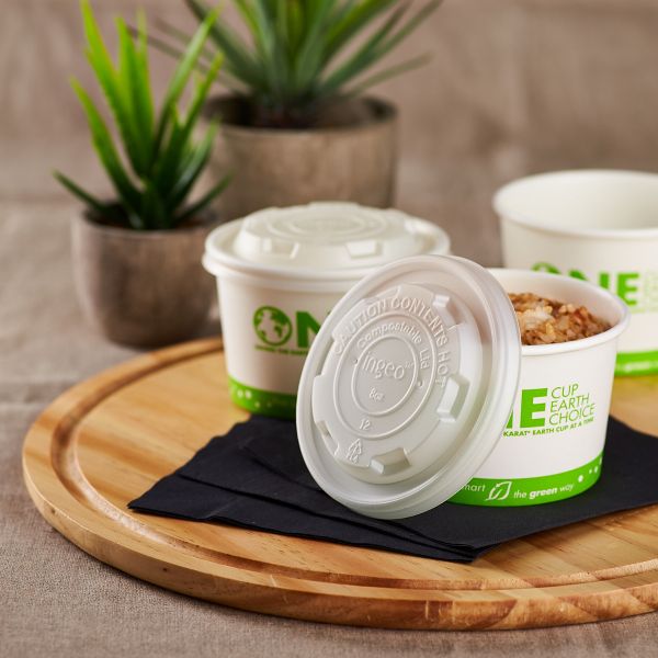 COMPOSTABLE FLAT LID FOR 8 OZ FOOD CONTAINER 1,000/CASE
