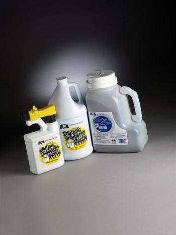 DUMPSTER CLEANING KIT -
One Dilution Sprayer,
One Gallon of Chute &amp; Dumpster
Wash and One 8 lb. of Nilodew
Granules