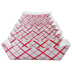 #50 FOOD TRAY 8OZ RED CHECK 4/250 (1ST VALUE #9208)
