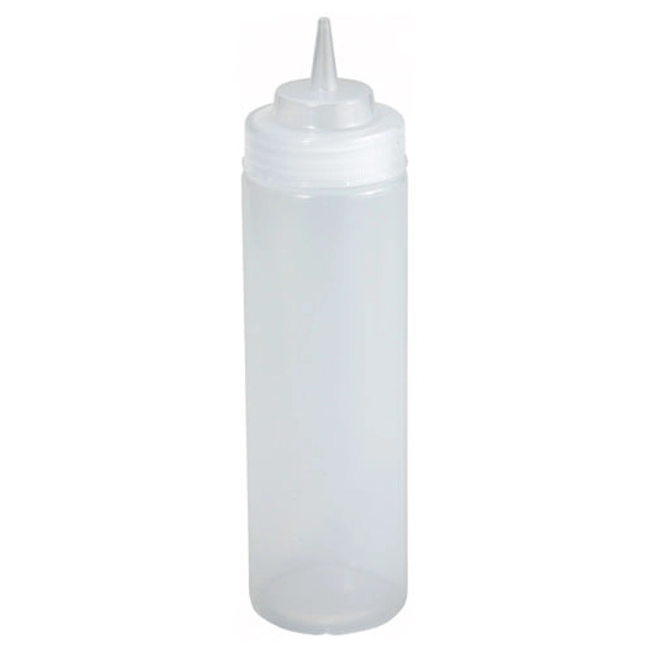 24OZ WIDE-MOUTH SQUEEZE
BOTTLE W/ CAP - CLEAR, 6/PACK
