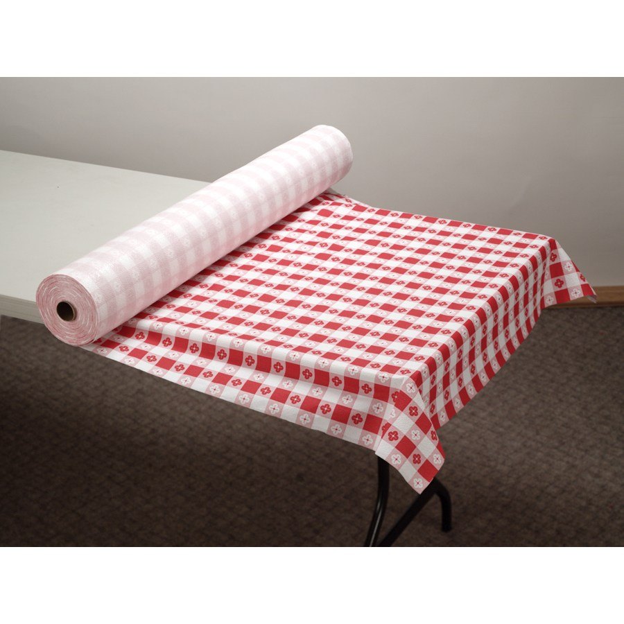 40&quot;X300&quot;PLASTIC TABLE  COVER-WHITE ROLL