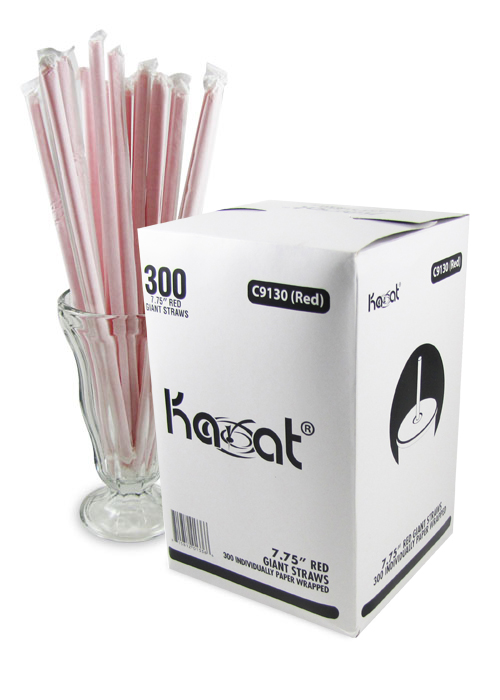 7.75&quot;CLEAR WRAPPED GIANT STRAW
25/300